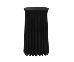 cocktail table - 30 inch with black tablecloth