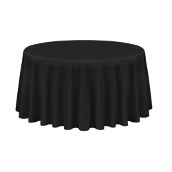 Tablecloth for 60 In Round Table - Black polyester