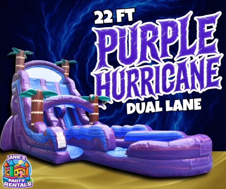 22FT PURPLE HURRICANE DOUBLE LANE INFLATED POOL