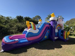 unicorn20combo1 1767475103 Unicorn Bounce House Combo Dual Lane Slide