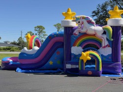 uniforn 1767475104 Unicorn Bounce House Combo Dual Lane Slide